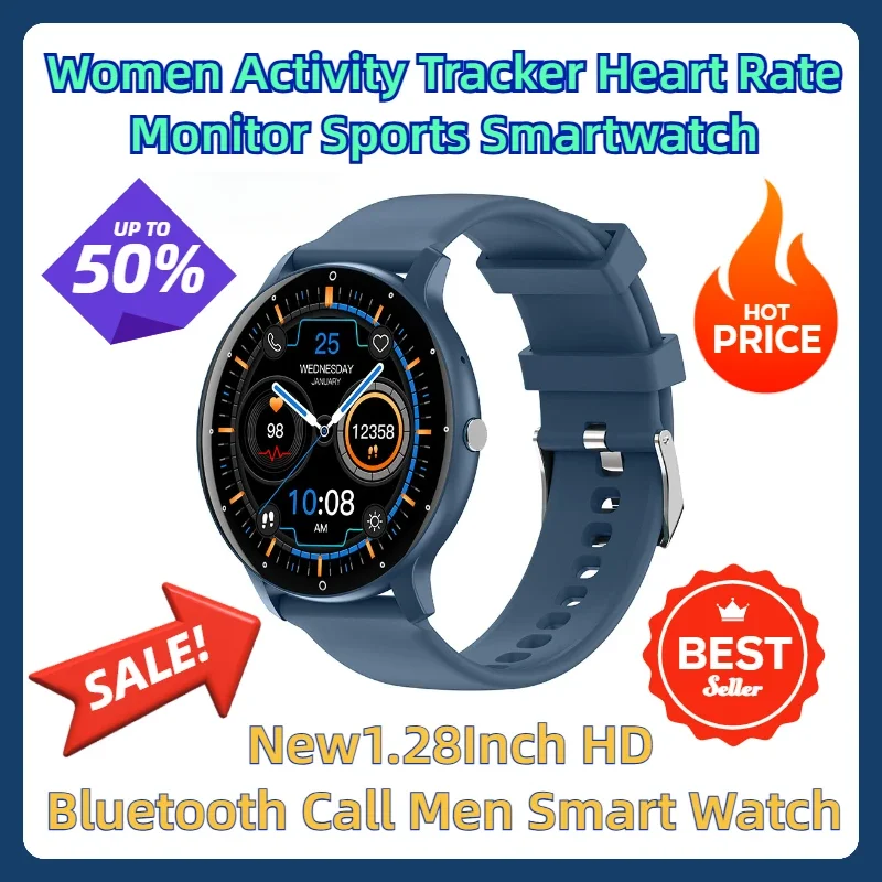 

Women Activity Tracker Heart Rate Monitor Sports Smartwatch New1.28Inch HD Bluetooth Call Men Smart Watch