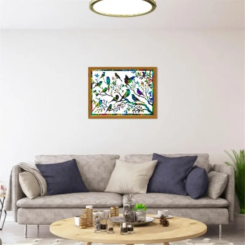 R3MC Birds and Leaves Wall Decors Resin Mold Wall Art Silicone Mold for Epoxy Casting