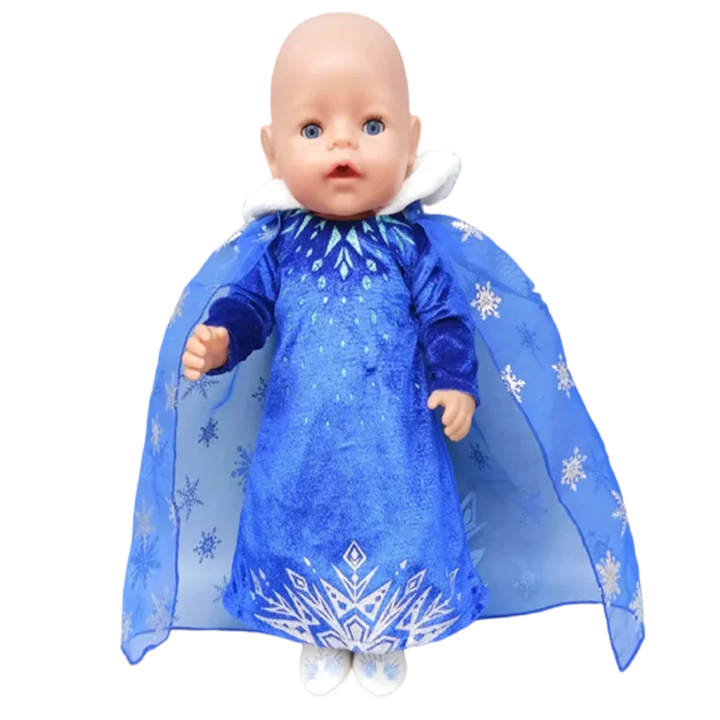 43cm New Born Baby Doll Clothes Elsa Princess Dress 18 Inch Girl Doll Dress New Years Gift Toys Doll Wear