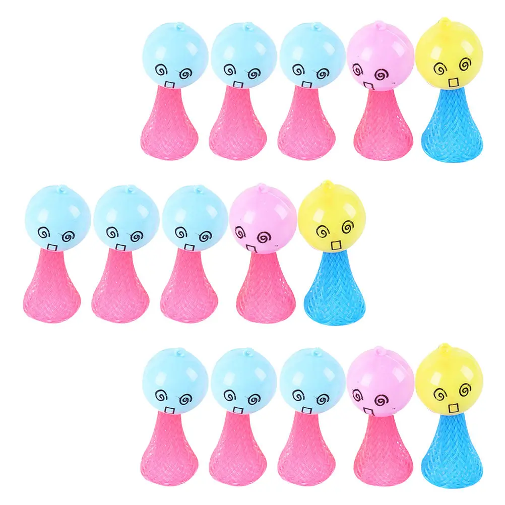 24Pcs Spring Small Figures Funny Bounce Playthings Creative Kids Plastic Spring Launchers Random Color Bouncing Toys