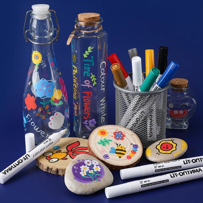 قلم طلاء معدني مقاوم للماء مكون من 12 لونًا مناسب لقوائم بيسترو السيارة وأي أسطح غير مسامية #2