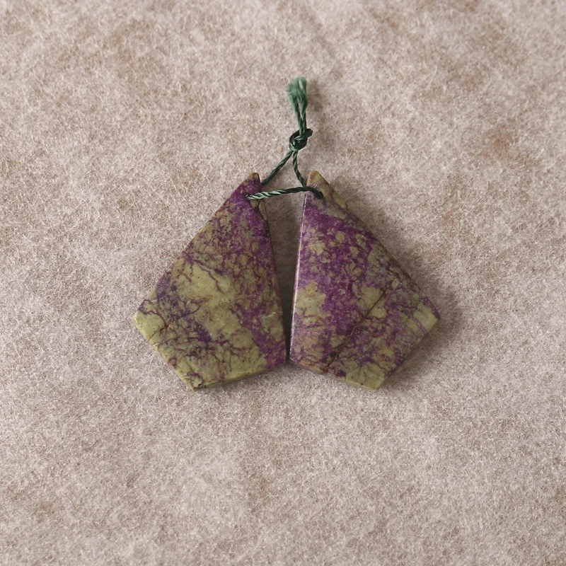 

Natural Gemstone African Purple Earring Beads, Semiprecious, Fine Jewelry Accessories, 36x24x5mm, 8.2g