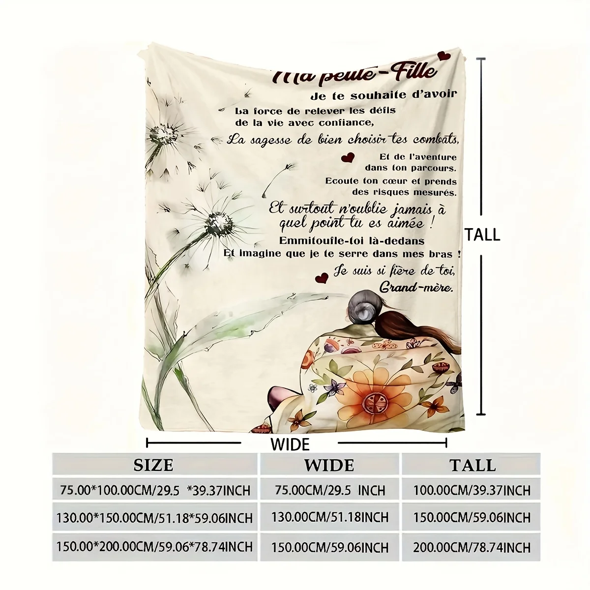 بطانية فانيلا ملهمة - تصميم حروف فرنسية، رمي ناعم من القطيفة للمنزل/المكتب، هدية دافئة للعائلة والأصدقاء #4