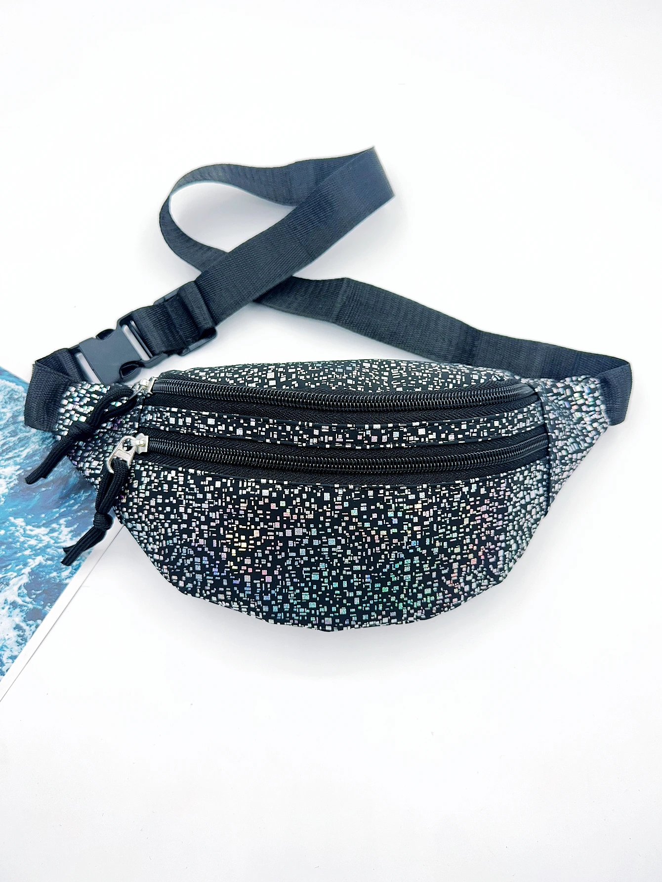 Sparkly Holográfico Fanny Pack para Mulheres, Bolsa de Cinto, Viagem, Crossbody, Moda, Pacote de Cintura, Bum Bag