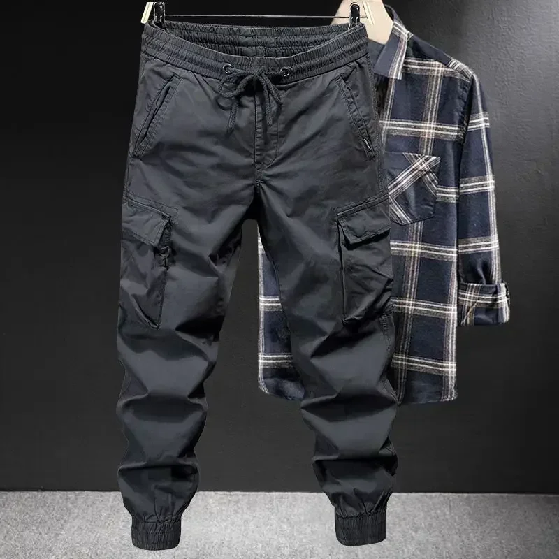 Male Trousers Fleece-lined Men's Cargo Pants Winter Korean Work Wear Slacks Designer Clothing Casual Big Size Cheapest Baggy