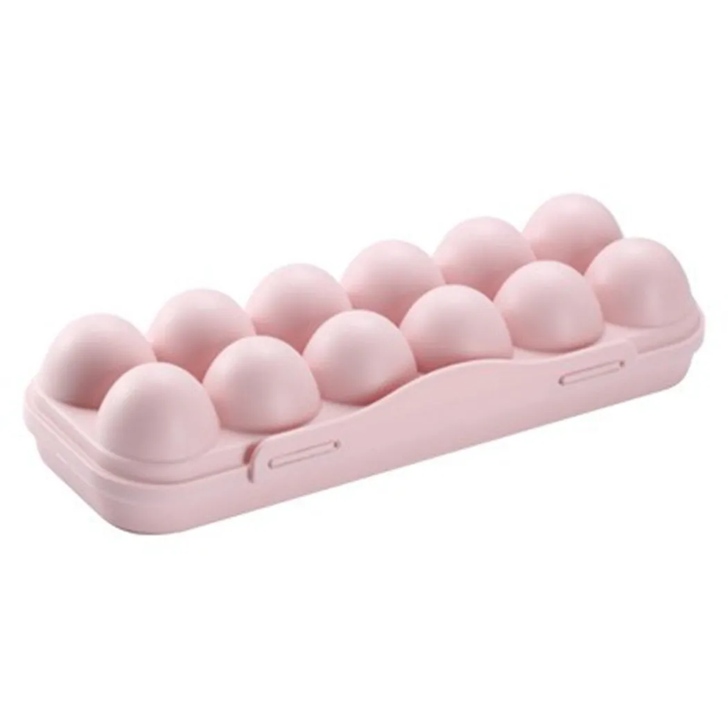 Refrigerator Egg Storage Box With Lid Plastic Crisper Egg Container Anti-scroll Bracket Home Kitchen Organization