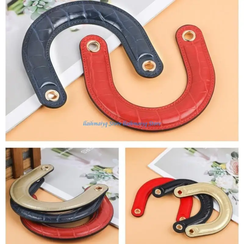 

573B 2pcs Bag Handles Strap Belt PU Leather Belt Shoulder Bag Handbag Replacement