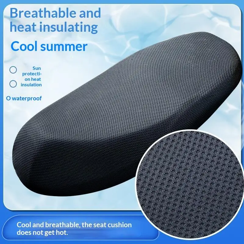 Breathable Mesh Electric Motorcycle Seat Cover, Heat Insulation Waterproof Sun Protection for Summer
