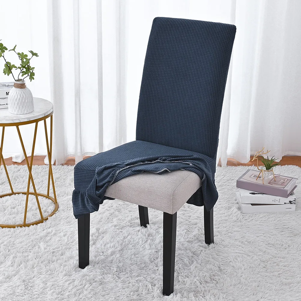 

Chair Covers For Dining Room With Skirt Stretchable Elastic Fabric Washable Furniture Protector Kitchen Hotel Restaurant