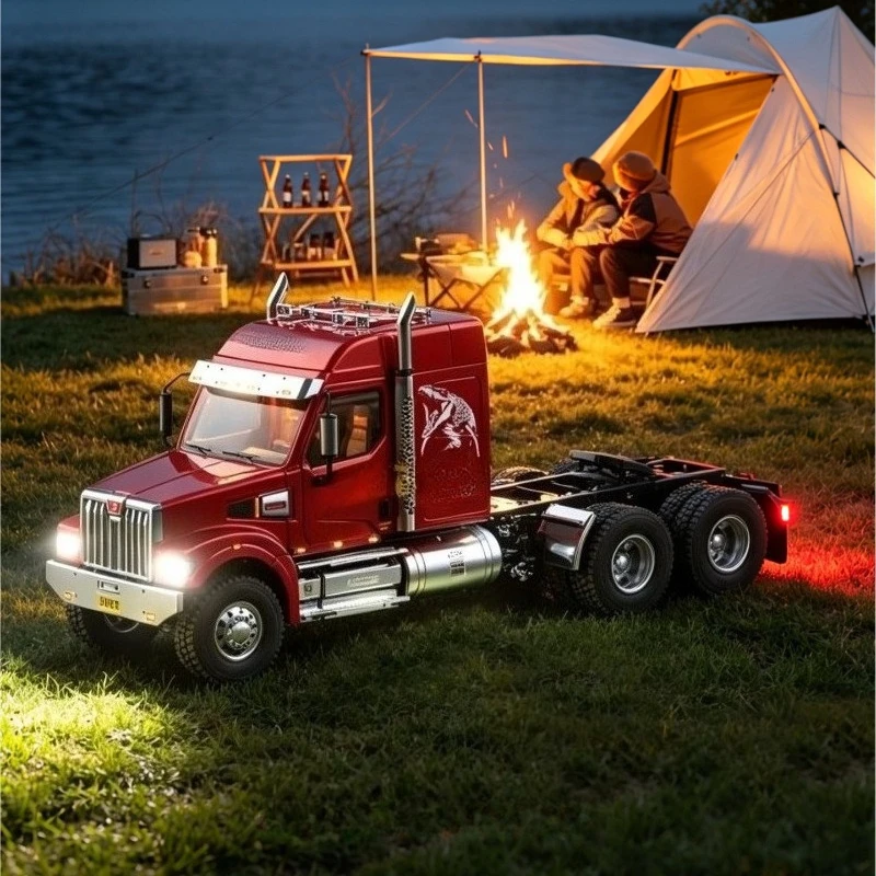 1/7 Scale Extra Large RC Tractor Truck Die-Cast Alloy Tractor Unit with Realistic Sound System Hobby RC Model Vehicle