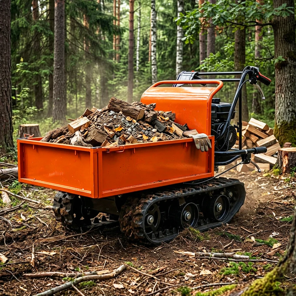 

660 lb. Loading Capacity Track Barrow, Convertible Sides, Gas Powered, Briggs & Stratton CR950, 208cc 6.5HP, 3F+1R