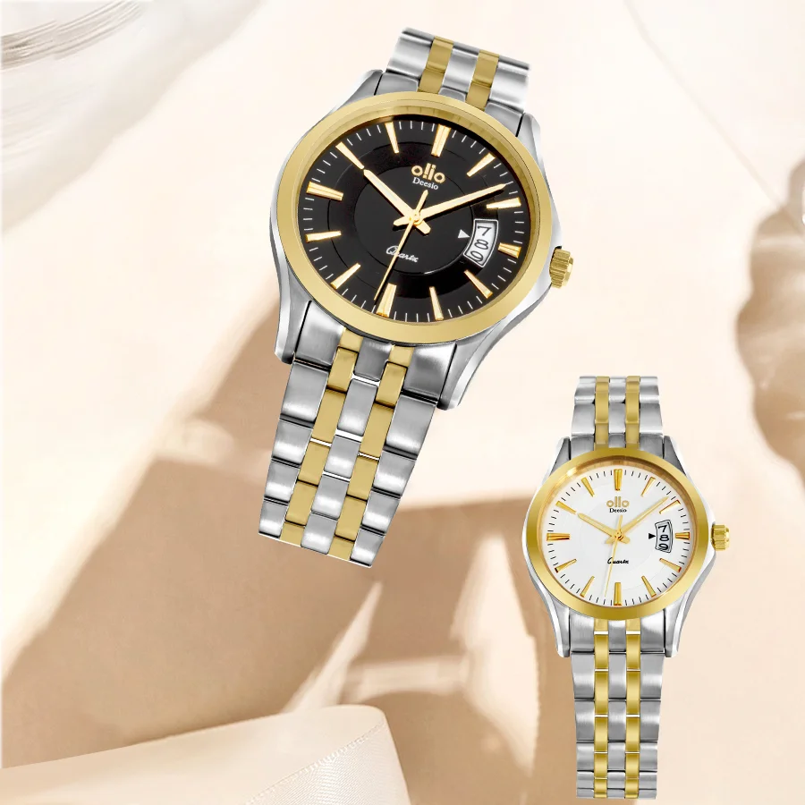 Deesio Business Luxury Quartz Couple Watches Sapphire Stainless Steel Waterproof Display Calendar Women\'s Quartz Wrist Watch