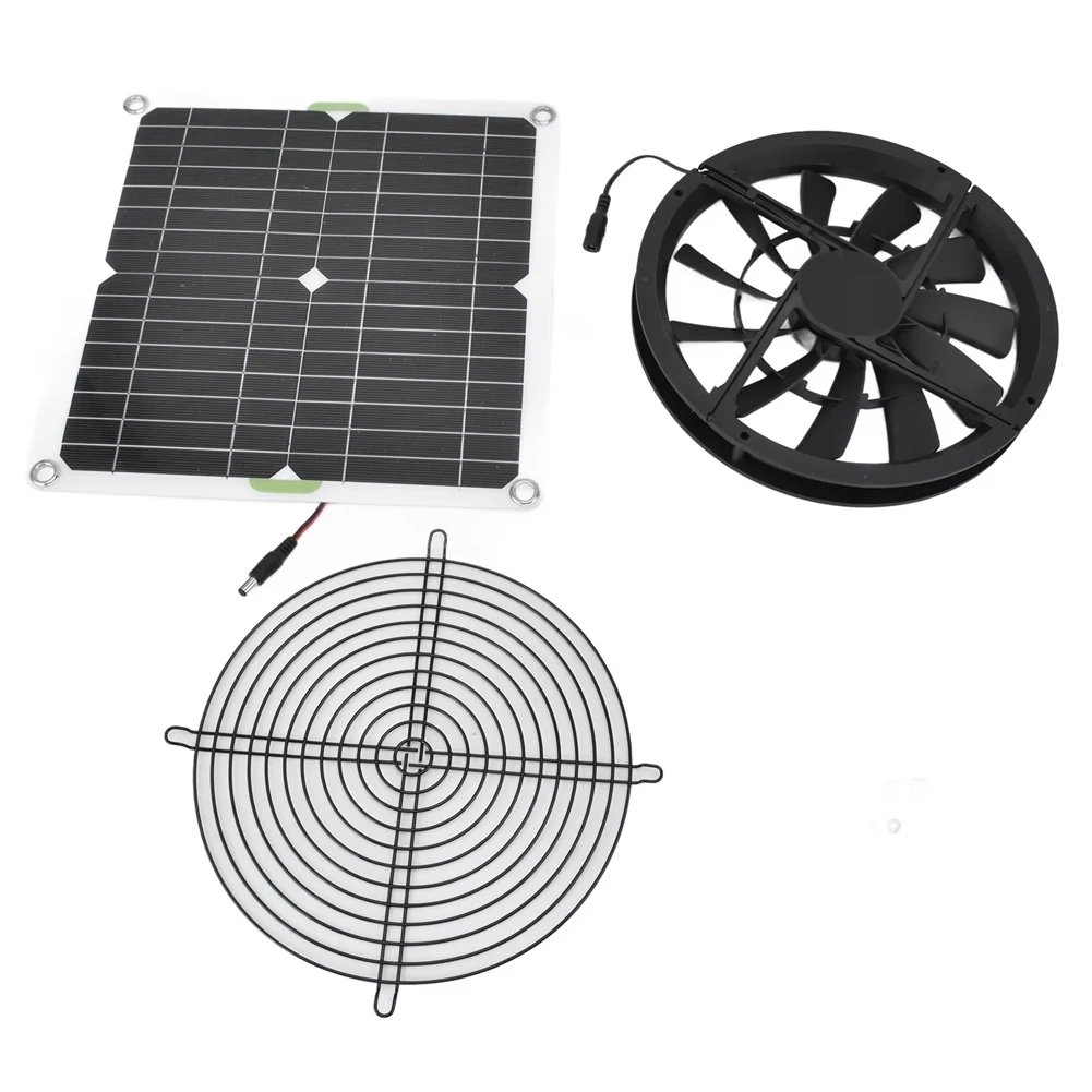 

AB13-100W Вентилятор с питанием от солнечной панели, 10 дюймов, круглый вентилятор, вытяжной вентилятор для домашних животных, дома, птицы, теплицы, крыши автофургона, солнечной батареи
