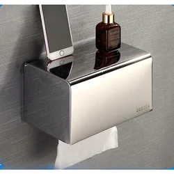 20/23cm Stainless Steel Tissue Paper Box Bathroom Storage Waterproof Thickened Square Roll Paper Holders