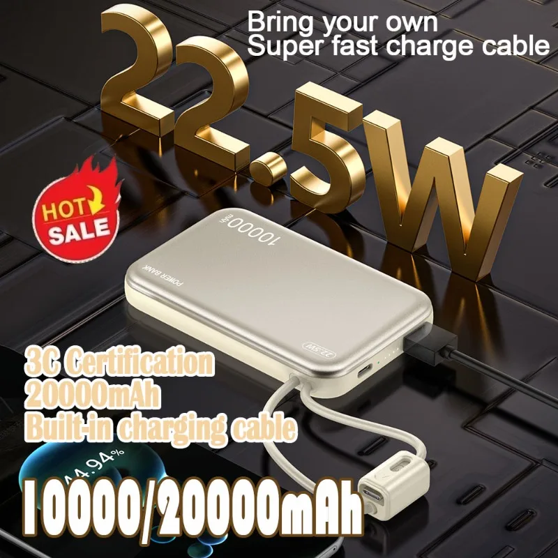 

Портативное зарядное устройство (Power Bank) 20000 мАч 66 Вт с супербыстрой зарядкой и USB-кабелем, сертифицировано CCC, для Xiaomi, Huawei, Samsung, iPhone