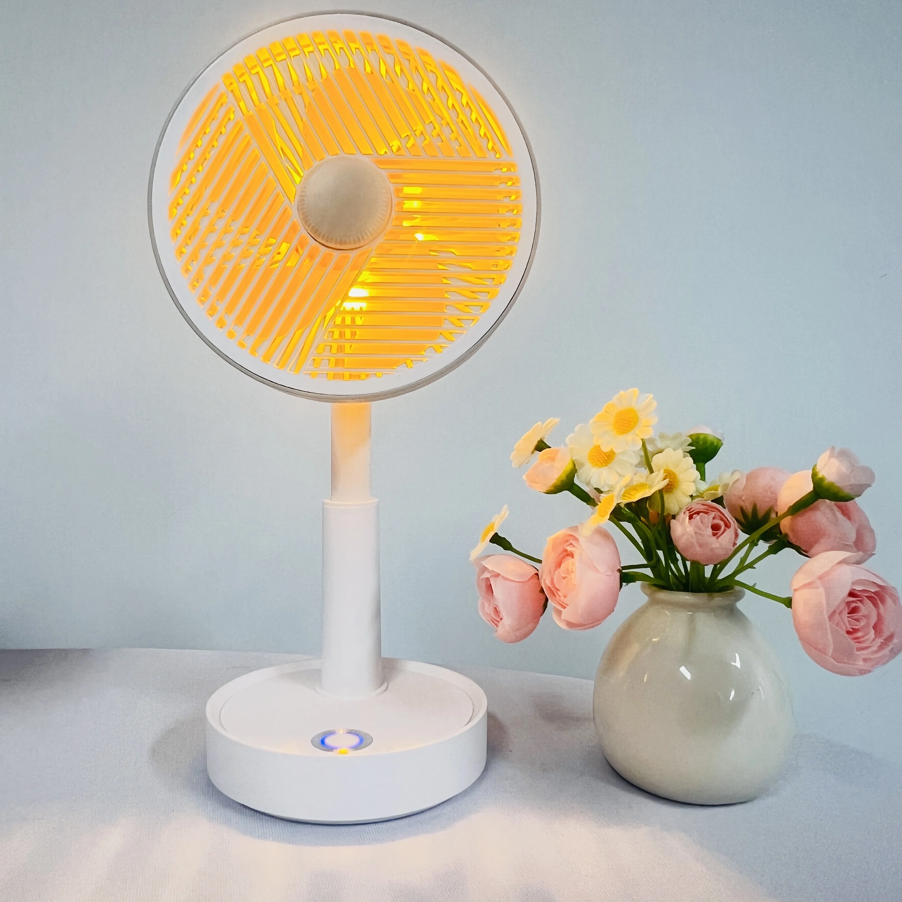 

YS-2542-Portable USB Desk Fan - 3 Speeds, Angle Adjust, One-Touch, Nightlight, Height Liftable for Dorms