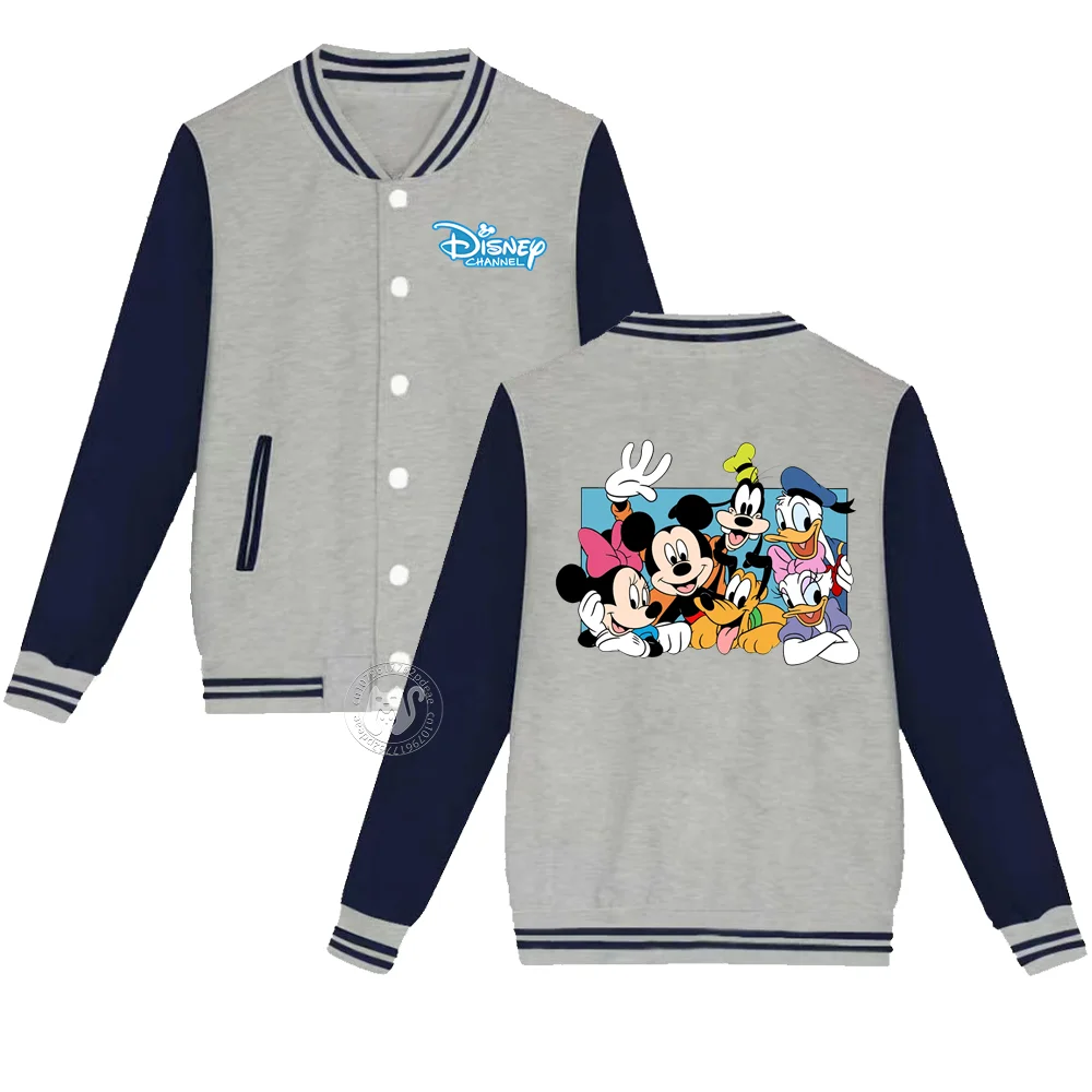 Disney Children Mickey Mouse & Donald Duck Print Autumn/Winter Thick Warm baseball uniform Long Sleeve jacket for boys and girls