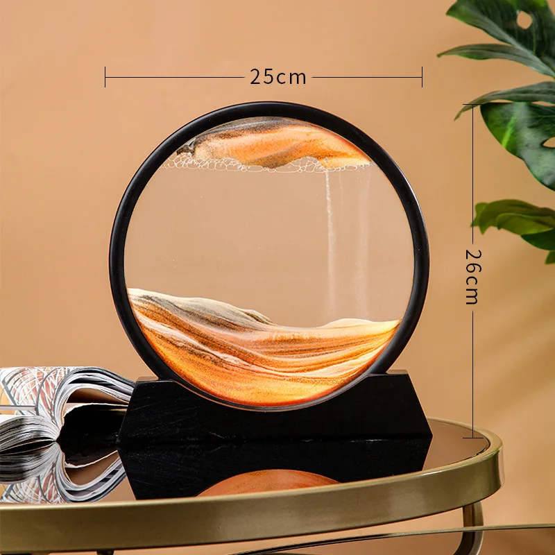 3D Glass Moving Sand Art Creatitive Sandscape In Motion Display Flowing Sand Frame Hourglass Painting For Home Decor Gifts