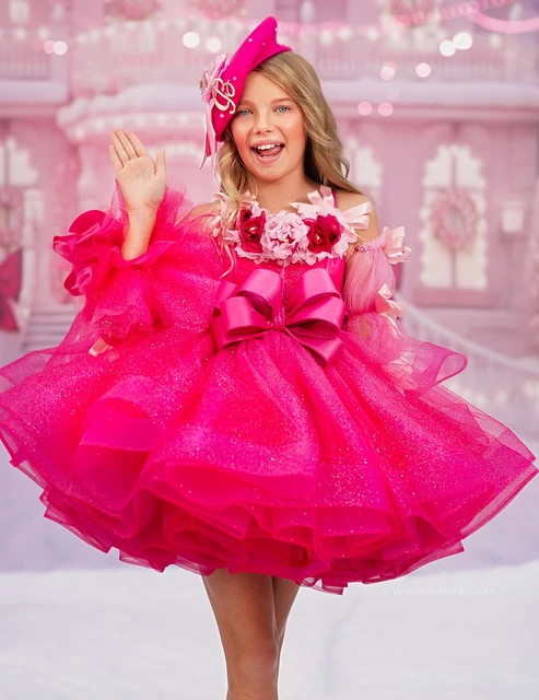 Fuchsia Ruffles Little Girls Prom Dresses Ball Gowns Sequin Kids Pageant Dress Flower Child Birthday Wears AliExpress 320