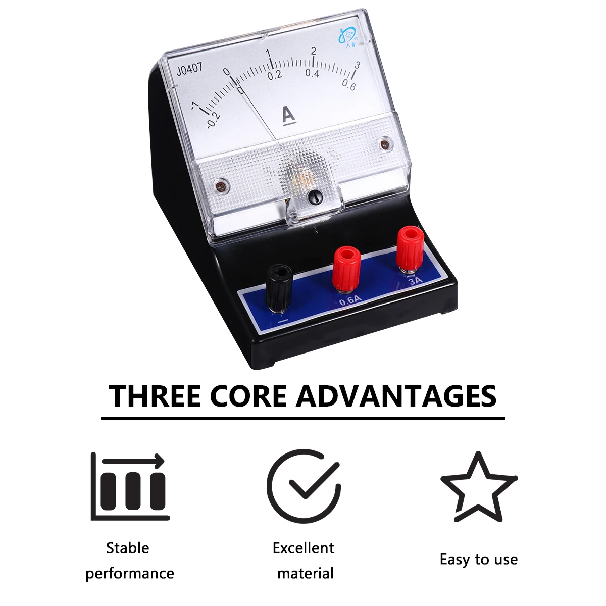 2 Pcs Laboratory Ammeter Electricity Current Measurement Tool Apparatus Panel Physics Experiment Plastic Equipment