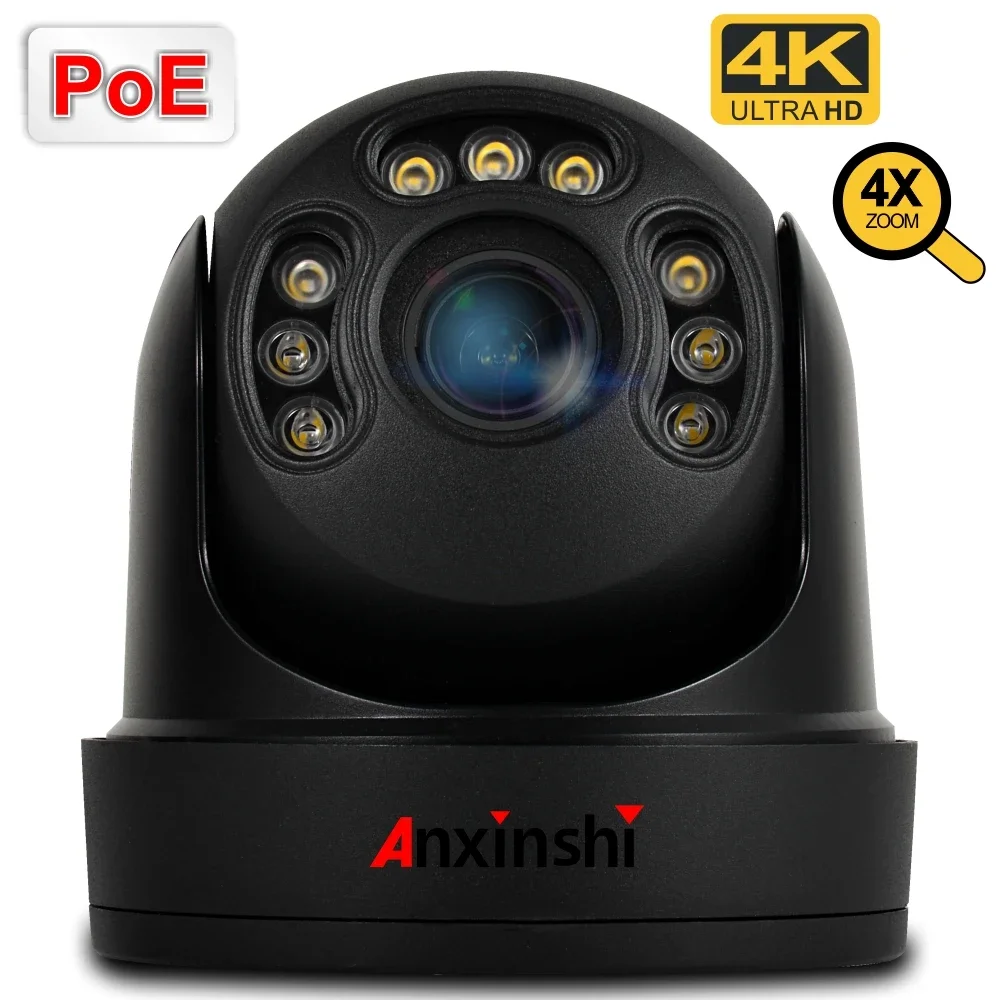 CamHi Metal Housing PTZ Dome IMX415 8MP Supports Humanoid Vehicle Monitoring 4X Zoom Ip Camera SystemforHomeSecurity Camera