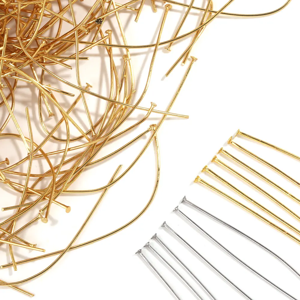 50pcs Flat Head Pins Headpins For Jewelry Findings Making DIY Supplies DIY Jewelry Making Handmade Accessories