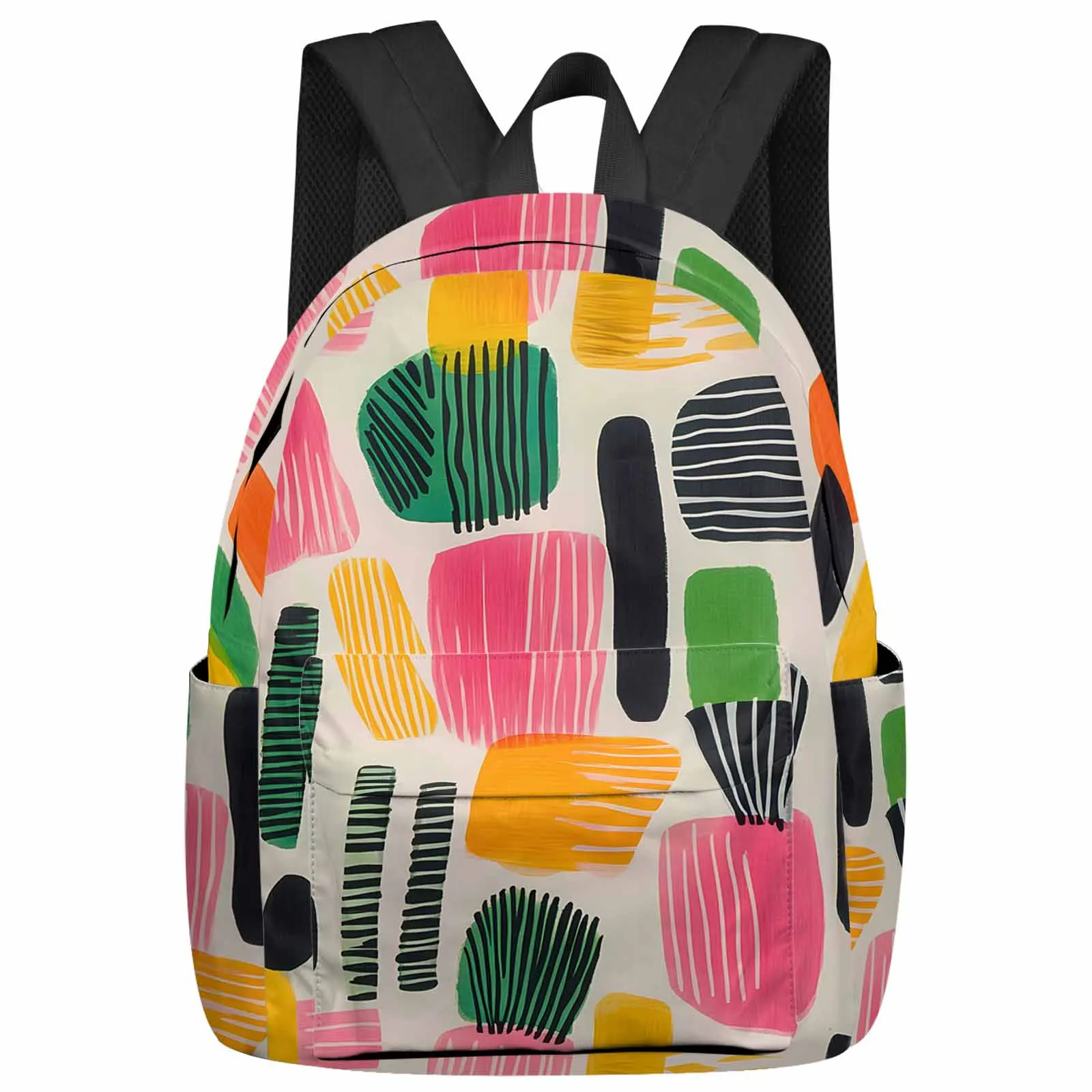 

Modernism Abstract Color Block Backpack School Bags for Teenagers Students Laptop Bag Women's Casual Travel Backpack