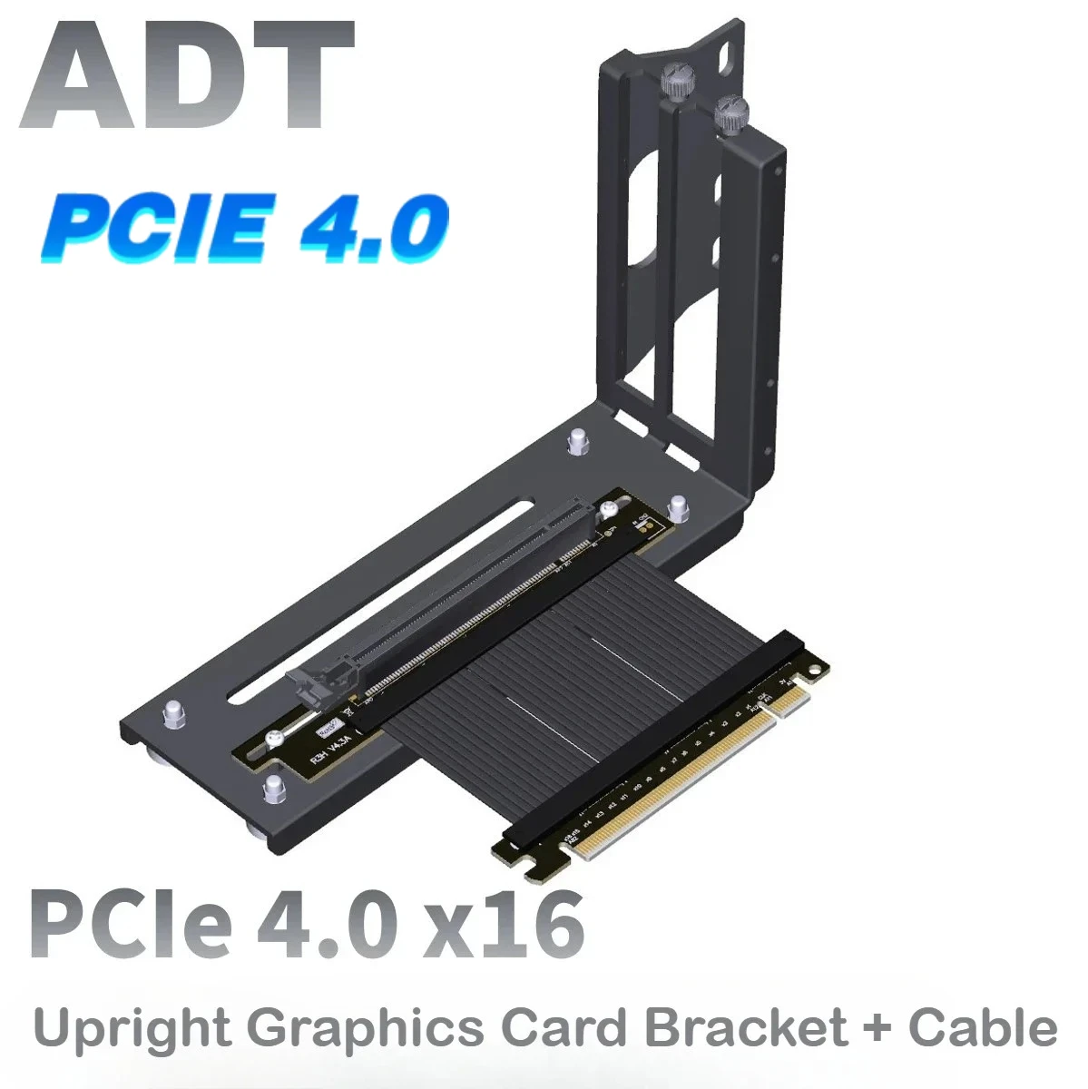 ADT-Link GPU Vertical Mounting Bracket Kit GEN4 PCIe 4.0 X16 Riser Cable 200mm 250mm ATX Graphics Card Steering Mounting Bracket