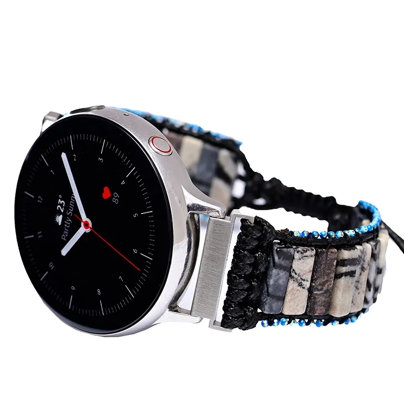 20mm 22mm Bohemian Strap For Samsung Galaxy Watch 4 5 6 7 Active 2 Huawei Watch 4 3 Pro GT4 GT3 GT2E Vintage Natural Stone Band