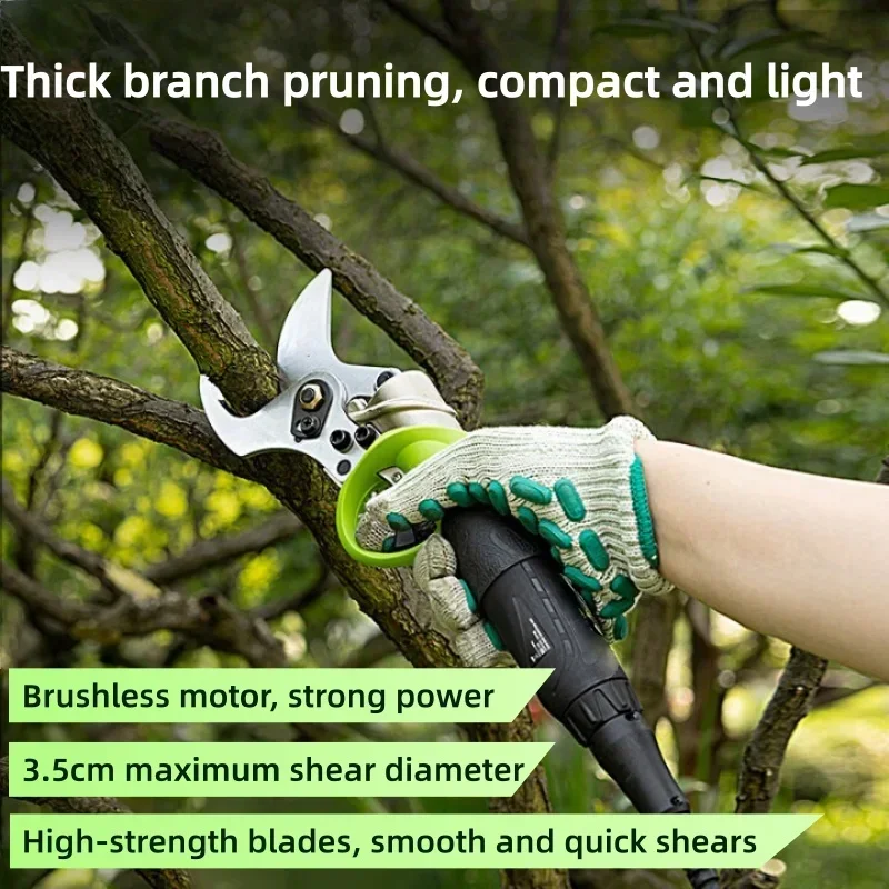 Electric Pruning Shear Brushless Motor 40V Home Garden 3.5mm Scissors Professional Cordless Lopper Original Bare Tool