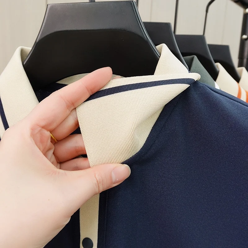 Neues Hochwertiges Herren Marken-Poloshirt Sommer Exquisiter Druck Kurzarm T-Shirt Business Mode Vielseitige Herrenbekleidung – Detail 13