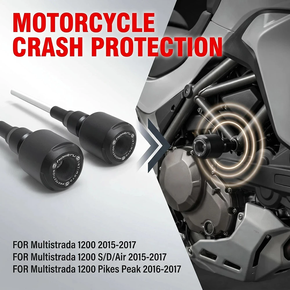 Motorcycle Frame & Fairing Protector Sliders Crash Falling Protection Pad For Ducati Multistrada 1200 S Pikes Peak 2015-2017