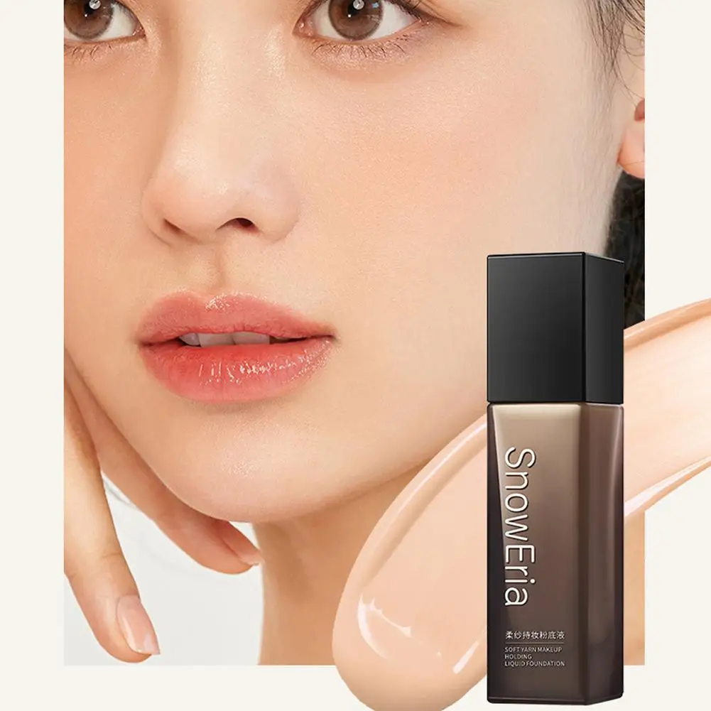 Soft Liquid Foundation Lightweight Waterproof, Pore Concealing, Skin Brightening Makeup for Lasting Coverage