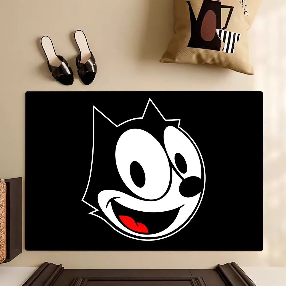 Cartoon F-Felix the C-Cat Funny Floor Mat Bedroom Kitchen Door Bath House Super Absorbent Foot Non-slip