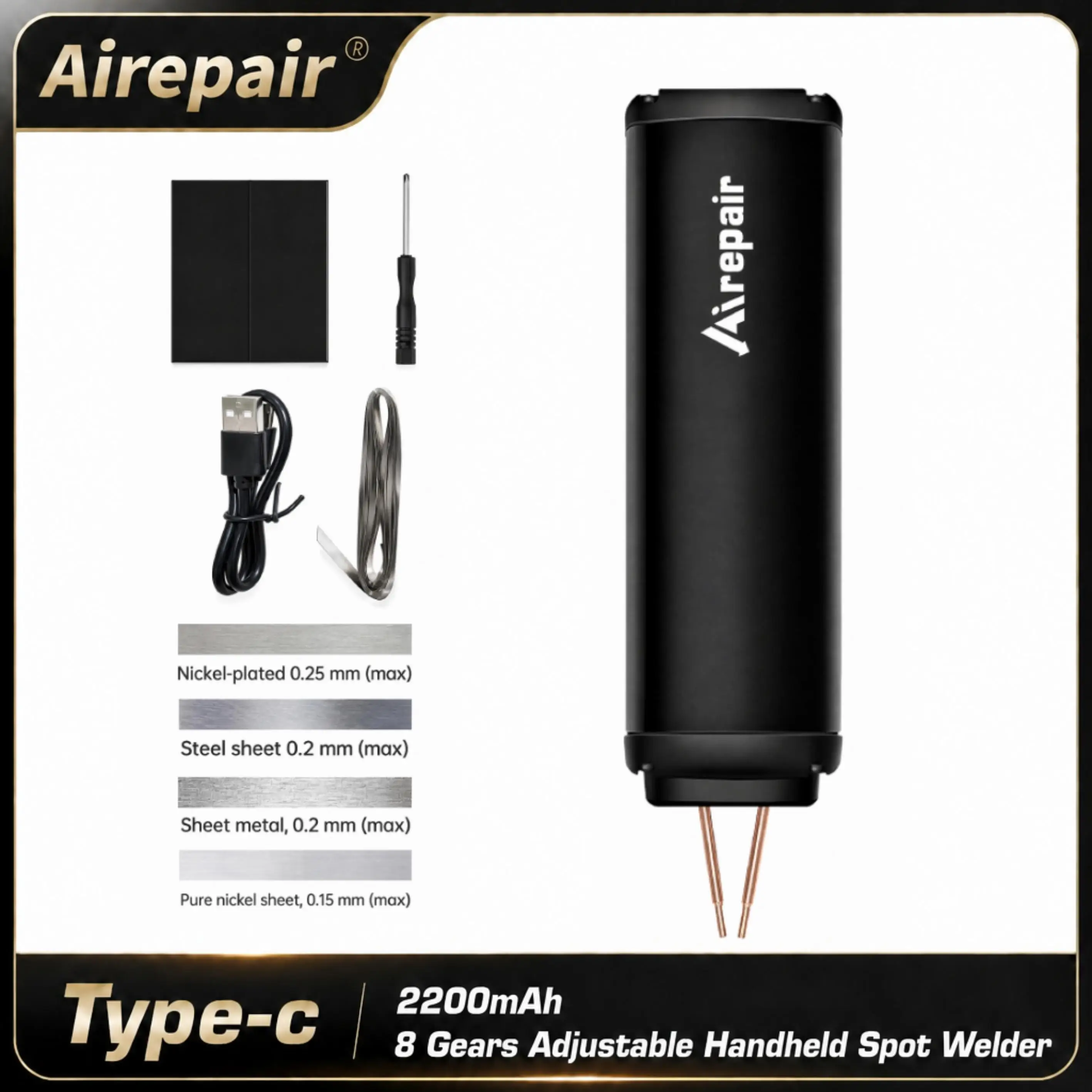 8 Gears Adjustable Spot Welder Portable Handheld Spot Welding Machine Battery Spot Welder for 18650 Lithium Battery DIY Kit
