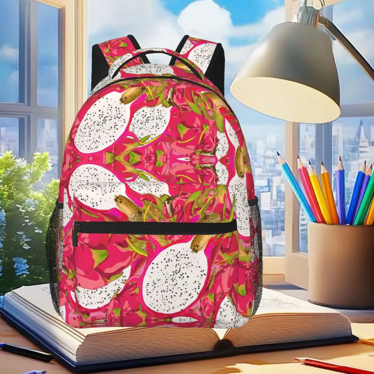 

Pitayas Print Student Backpack School Bag Hiking Travel Daypack for Men Women Fashion Bookbag Shoulder Bags