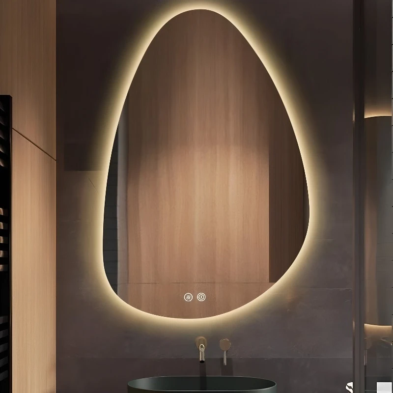 Light Led Mirror Asymmetric Nordic Wall European Style Mirror Irregular Decoration Espejo Adhesivo Pared Decoration Home