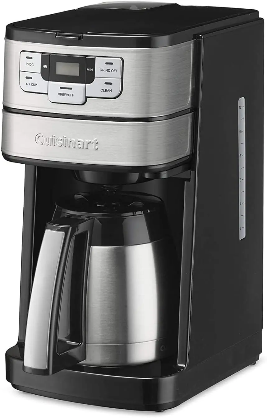 

Automatic Grind & Brew 10-Cup Coffee Maker with Blade Grinder, Programmable Glass Carafe, Black/Stainless Steel
