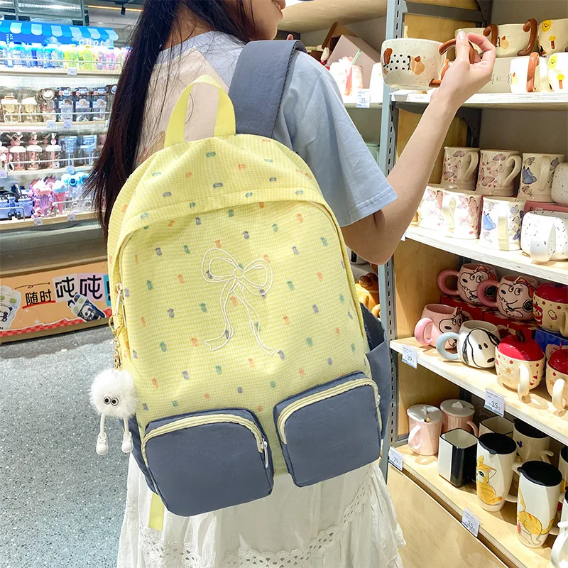 

Fresh Style Printed Backpack For Girls, Suitable For Middle School, High School, And College