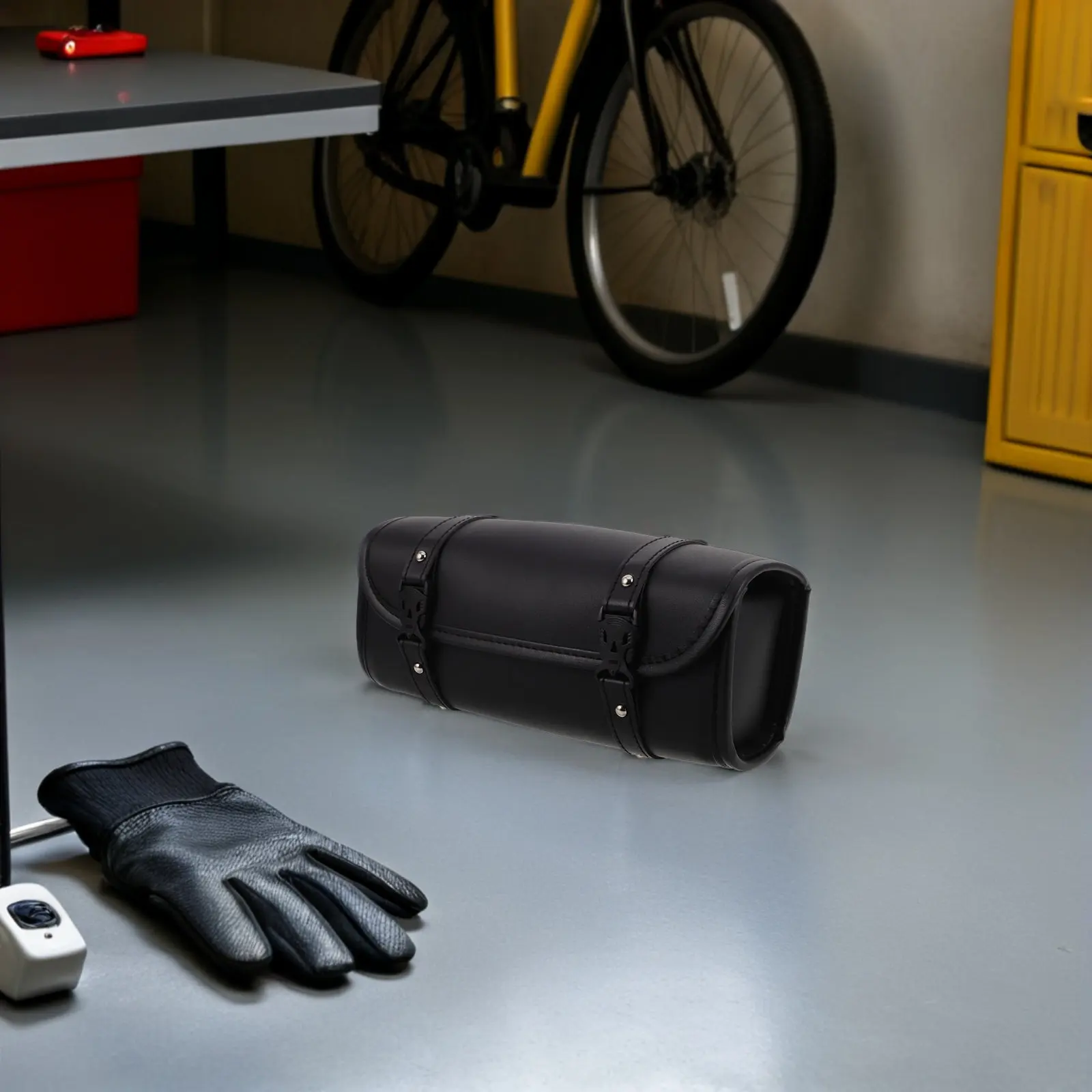 Motorcycle Handlebar Bag Vintage Waterproof Large Capacity Cylindrical Tool Pouch for Electric Scooter Bike Commute Travel