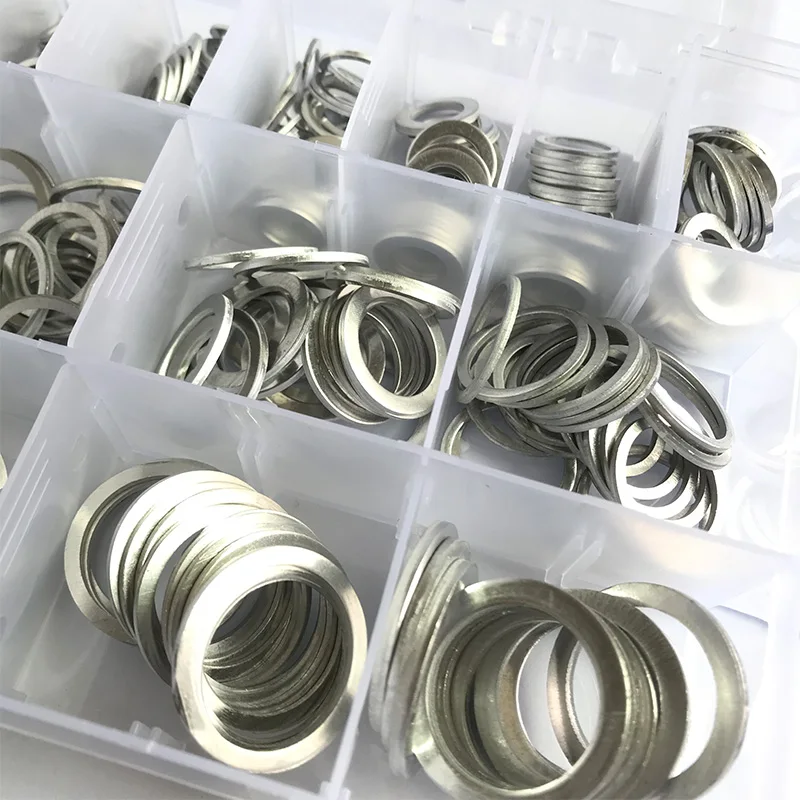 395Pcs M6 M8 M10 M12 to M22 Aluminum Flat Gaskets Washers Assorted Gasket Metal Sealing Washer Assorted Aluminum Sealing Rings6