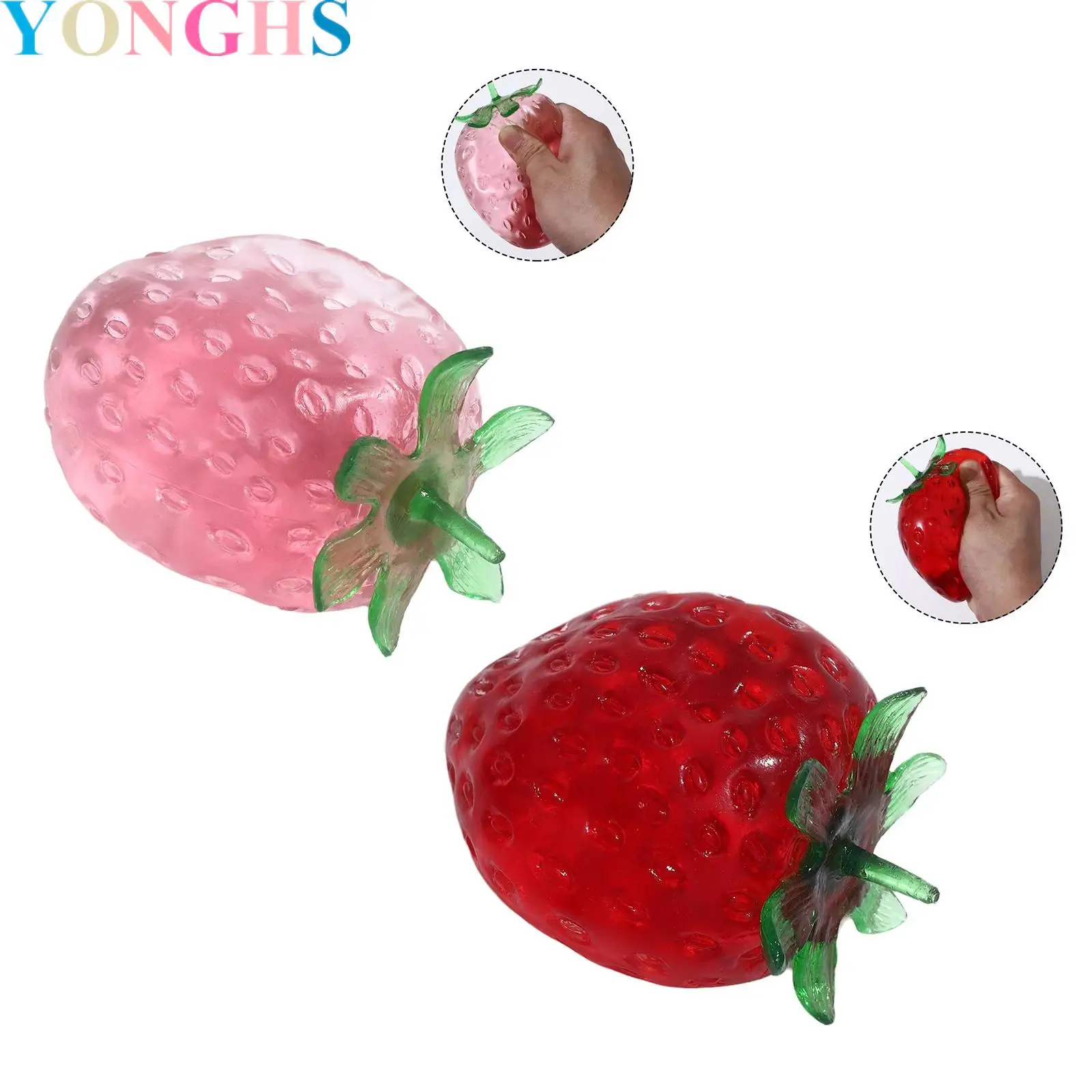 

Children Realistic Strawberry Squishy Soft Stress Relief Toy with Slow Rising Fun Sensory Squeezable Toy Fruit Ball