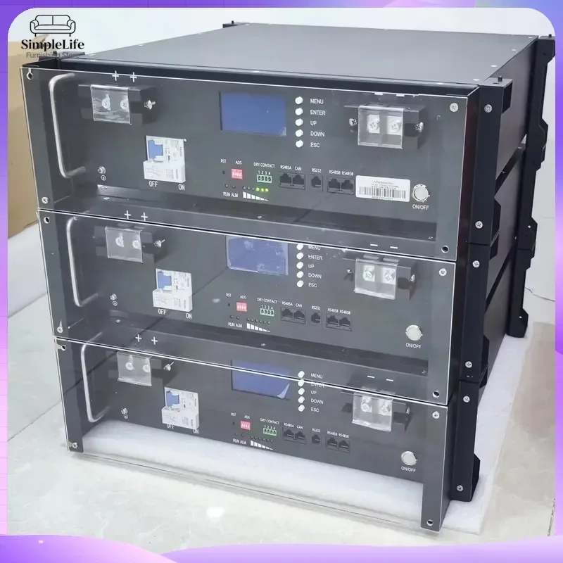 48V 51.2V LiFePO4 Battery 100Ah 200Ah 10kWh Lithium Ion Solar Energy Storage System Home Power Wall Rack Mount Off Grid