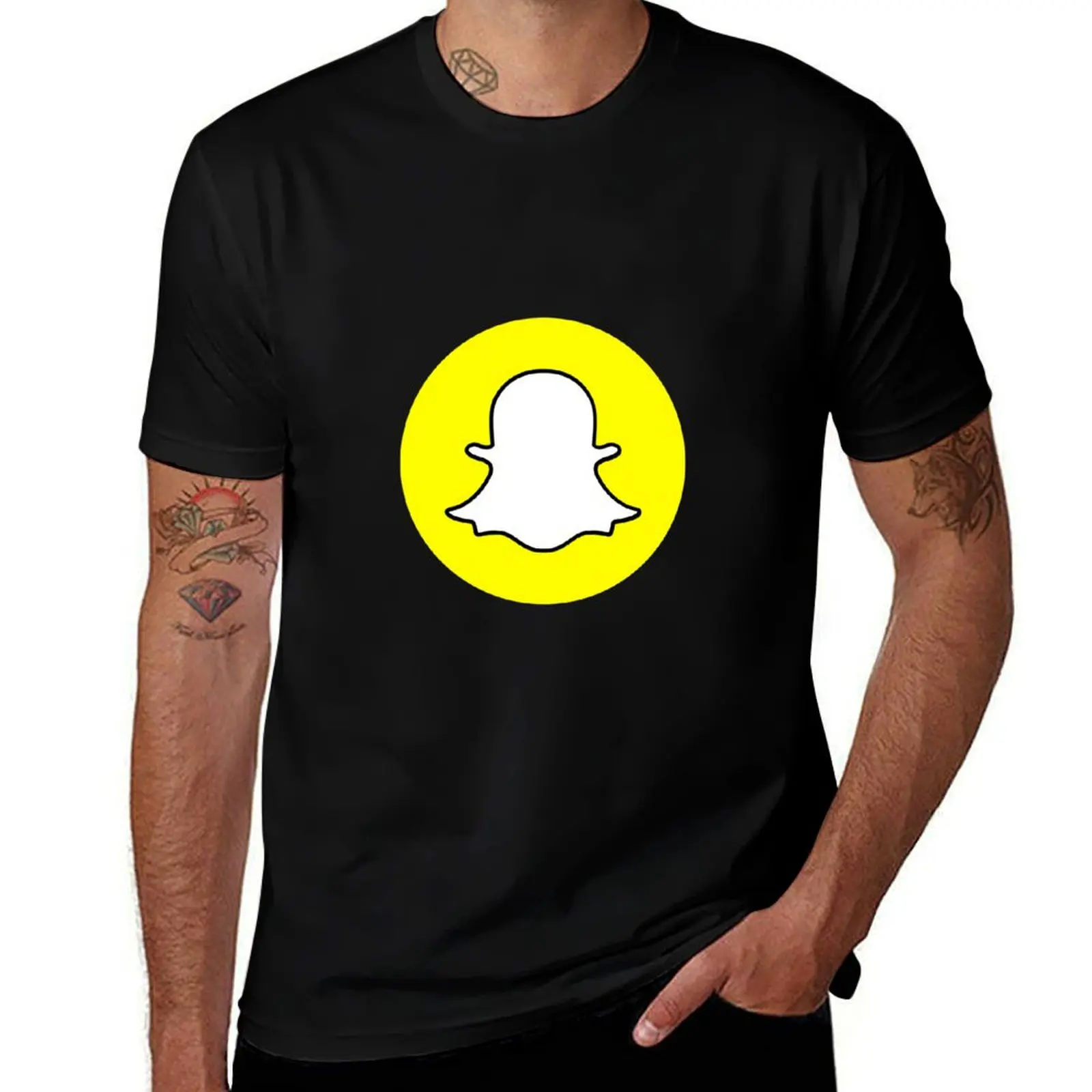 Футболка Snapchat, спортивная повседневная хлопковая футболка с короткими рукавами