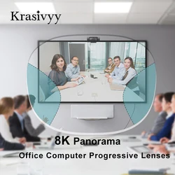 8K Office Progressive Lenses Panorama Wide Vision Area for Intermediate Distance Computer Multifocal Lenses Anti Blue Ray Lenses