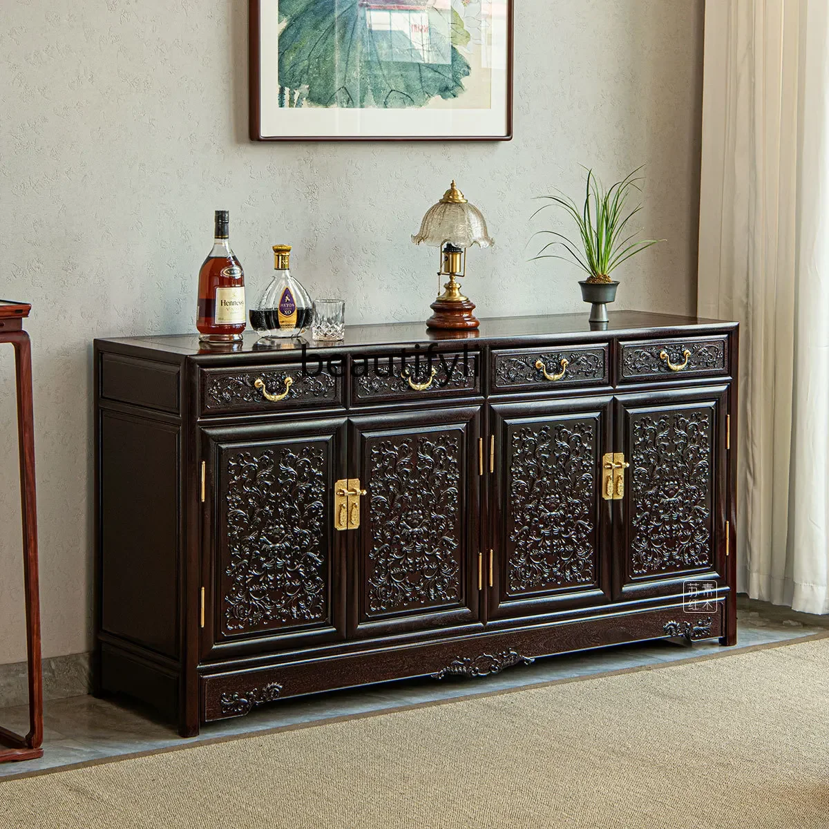 Rosewood Furniture Sideboard Cabinet Rosewood Tea Cabinet Cupboard Household Restaurant Storage