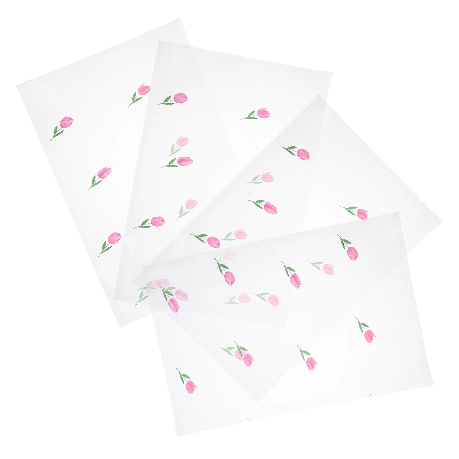 

4Pcs Washable Refrigerator Liners Non-Slip Tulip Flower Shelf Mats Waterproof Drawer Liners for Kitchen Cabinets Fridge