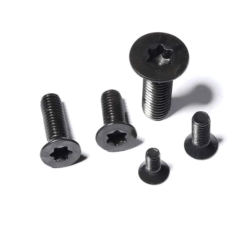 1/50pcs Black 304 Stainless Steel GB2673 Six Lobe Bolt M1.6 M2 M2.5 M3 M4 M5 M6 M8 M10 Six-Lobe Torx Head Flat Countersunk Screw