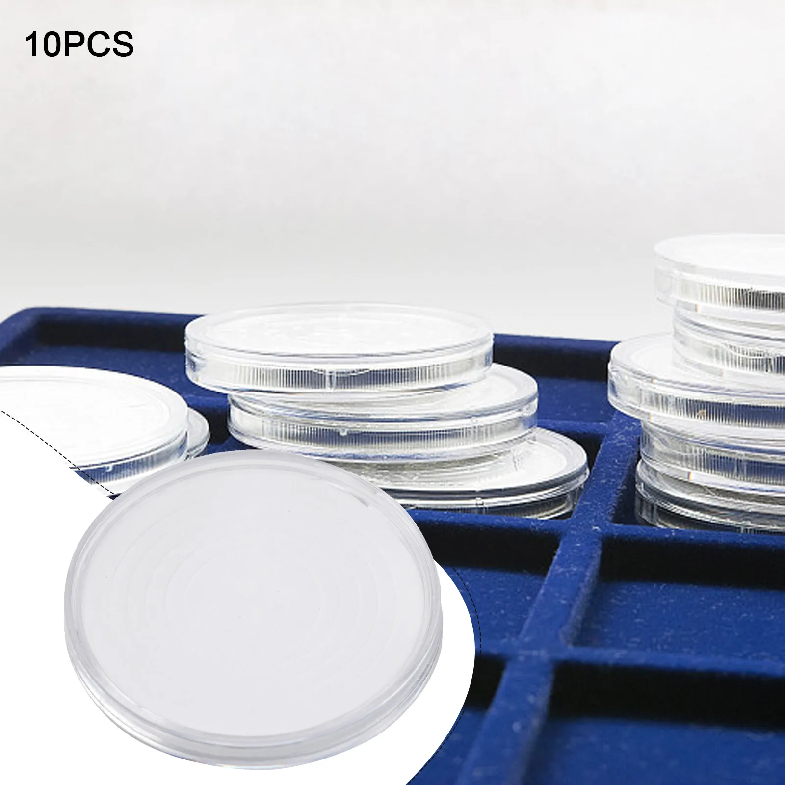 10/25Pcs 46mm Coin Capsules Holder With Adjustable Foam Gasket Clear Storage Container Protector Box Coin Collection Supplies