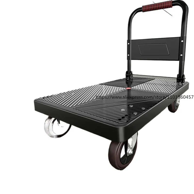Small cart for hauling goods, foldable and lightweight, easy to carry, hand-pulled flatbed cart for home use